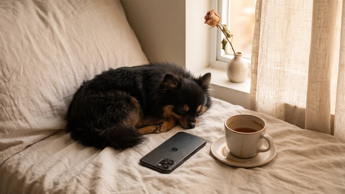 A silent phone and cold tea in golden light, the ache of losing emotional permanence