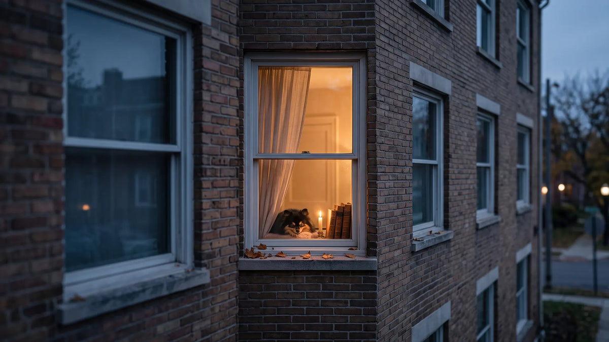 One warm lit window among dark ones, showing how rare the INFP feels in a crowd