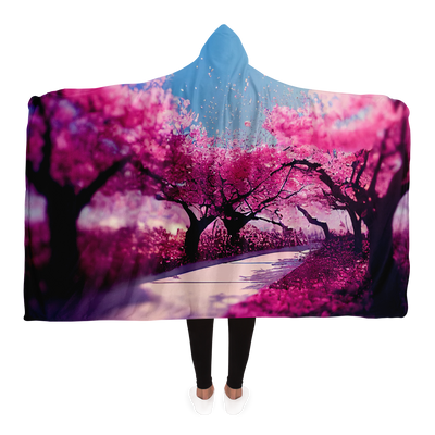 Cherry Blossom Trees Spring Ultra Soft Premium Hooded Blanket | Sweeties Pawprints