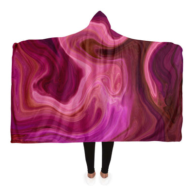 Fuchsia Pink Fluid Art Hooded Blanket | Sweeties Pawprints