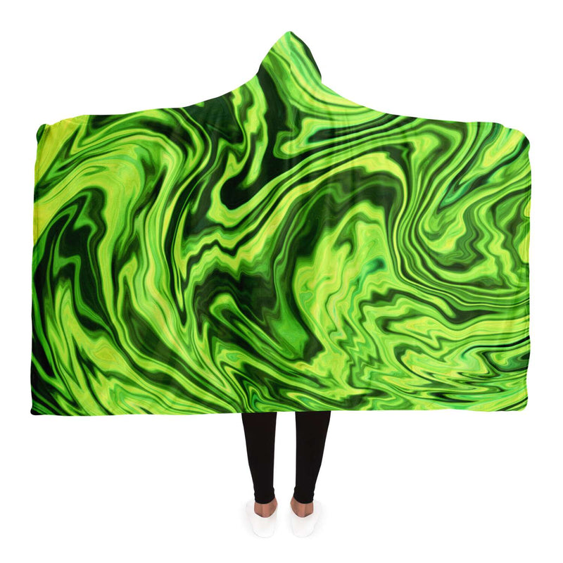 Green Fluid Art Hooded Blanket | Sweeties Pawprints