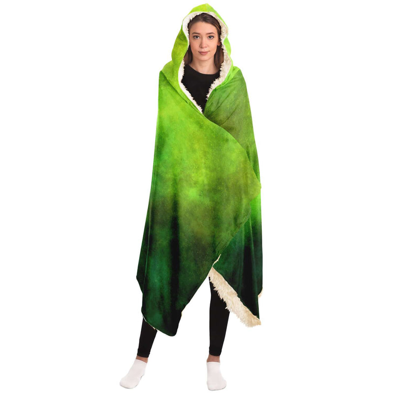 Green Nebula Galaxy Comfortable Hooded Blanket | Sweeties Pawprints