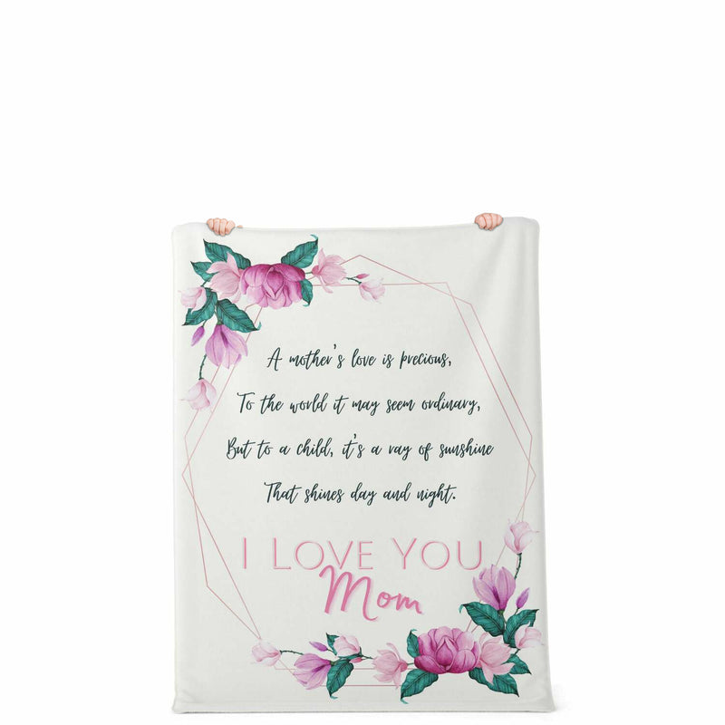 "I Love You Mom" Soft Letter Blanket Medium | Sweeties Pawprints