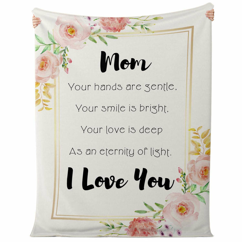Mom I Love You Heartfelt Message Blanket Extra Large | Sweeties Pawprints