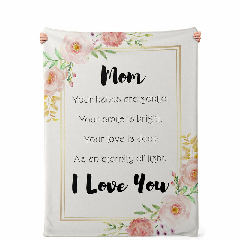 Mom I Love You Heartfelt Message Blanket Large | Sweeties Pawprints