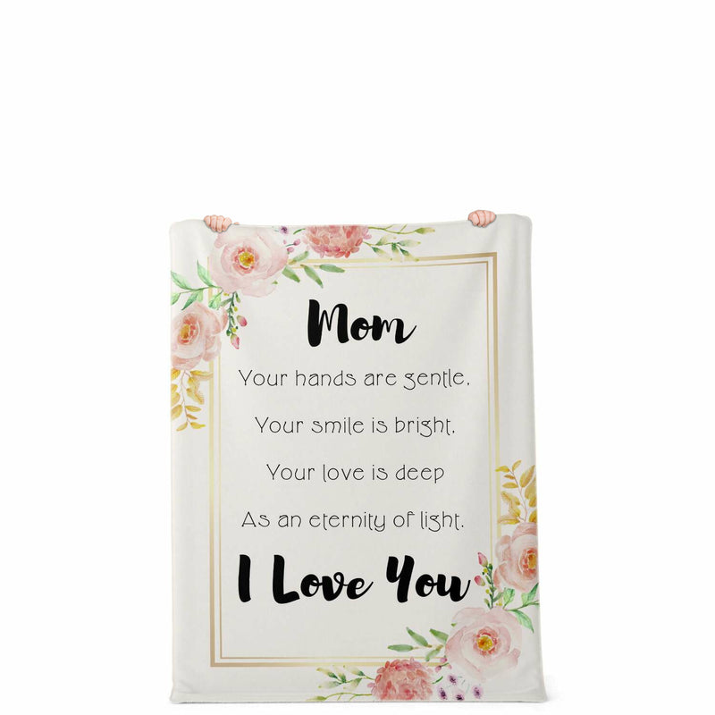 Mom I Love You Heartfelt Message Blanket Medium | Sweeties Pawprints