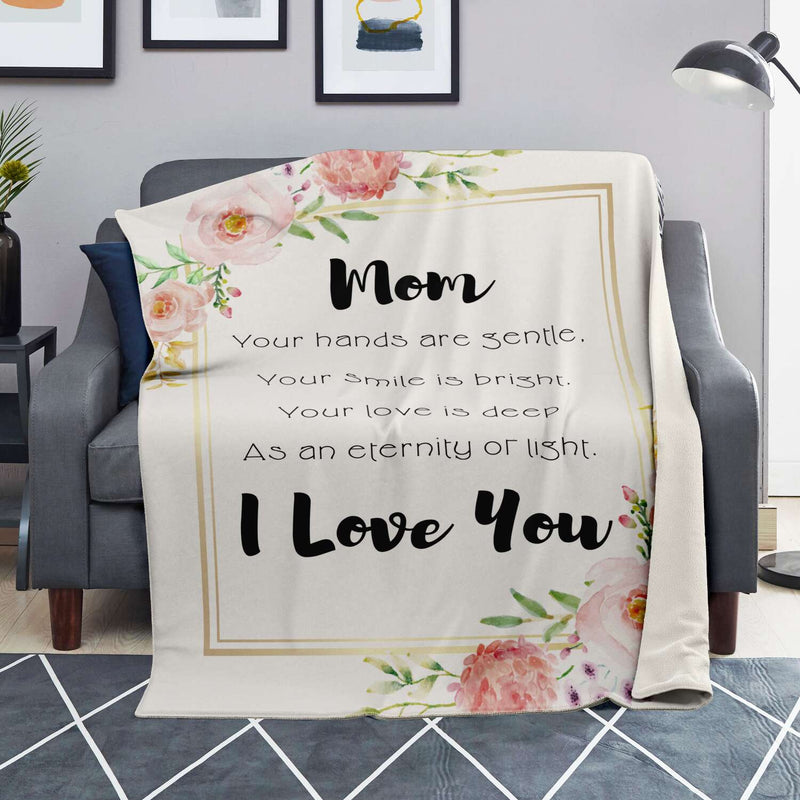 Mom I Love You Sweet Message Blanket Extra Large | Sweeties Pawprints