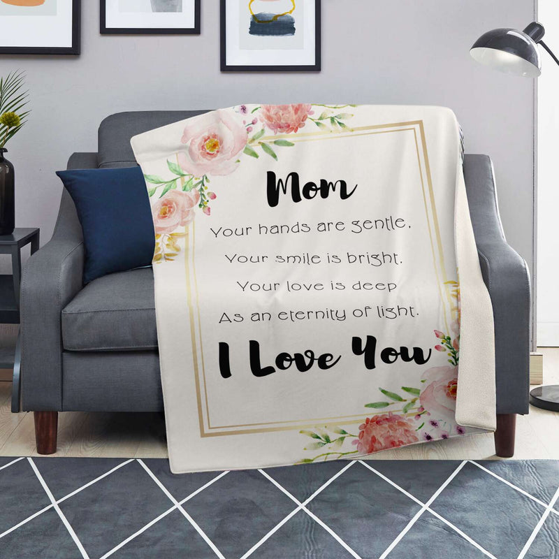 Mom I Love You Sweet Message Blanket Large | Sweeties Pawprints