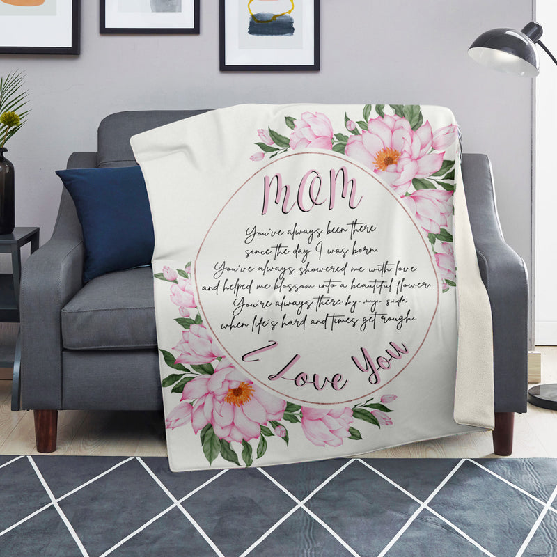Pink Floral Mom Letter Blanket Large | Sweeties Pawprints