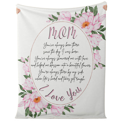 Pink Floral Mom Sweet Message Blanket Extra Large | Sweeties Pawprints
