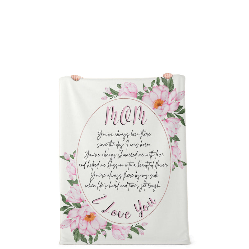 Pink Floral Mom Sweet Message Blanket Medium | Sweeties Pawprints