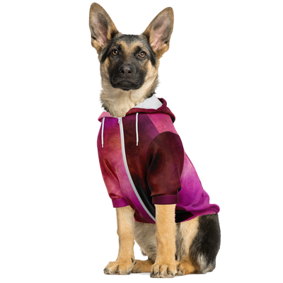German Shepherd Wearing Fuchsia Pink Nebula Galaxy Athletic Dog Zip-Up Hoodie | Sweeties Pawprints