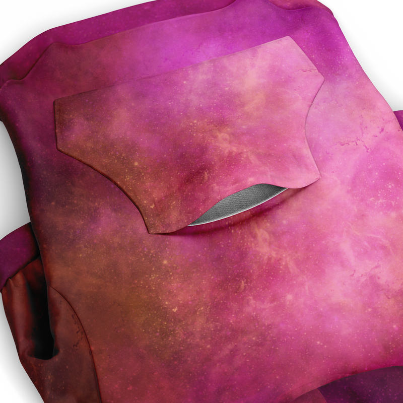 Fuchsia Pink Nebula Galaxy Athletic Dog Zip-Up Hoodie Pocket | Sweeties Pawprints